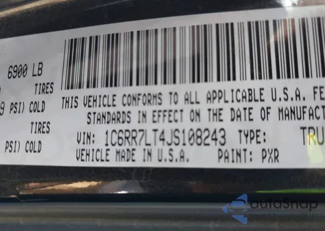 2018 Ram 1500 Big Horn 4X4 5'7 Box z USA, uszkodzony, nr VIN 1C6RR7LT4JS108243